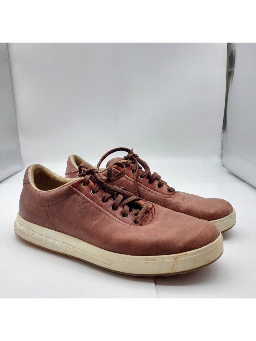 Adidas ADIPURE Spikeless Reddish Brown Leather Men's Golf Shoes Size 8 sneakers